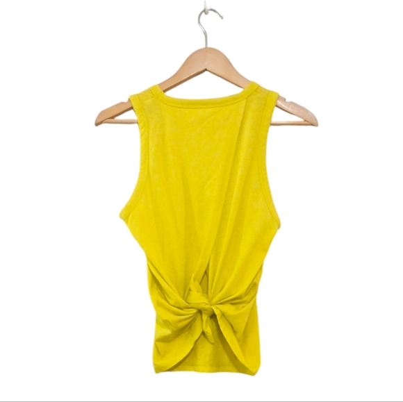 J. Crew sz M sz L Yellow Crew Neck Tie Back Sleeveless T-shirt - Picture 10 of 11